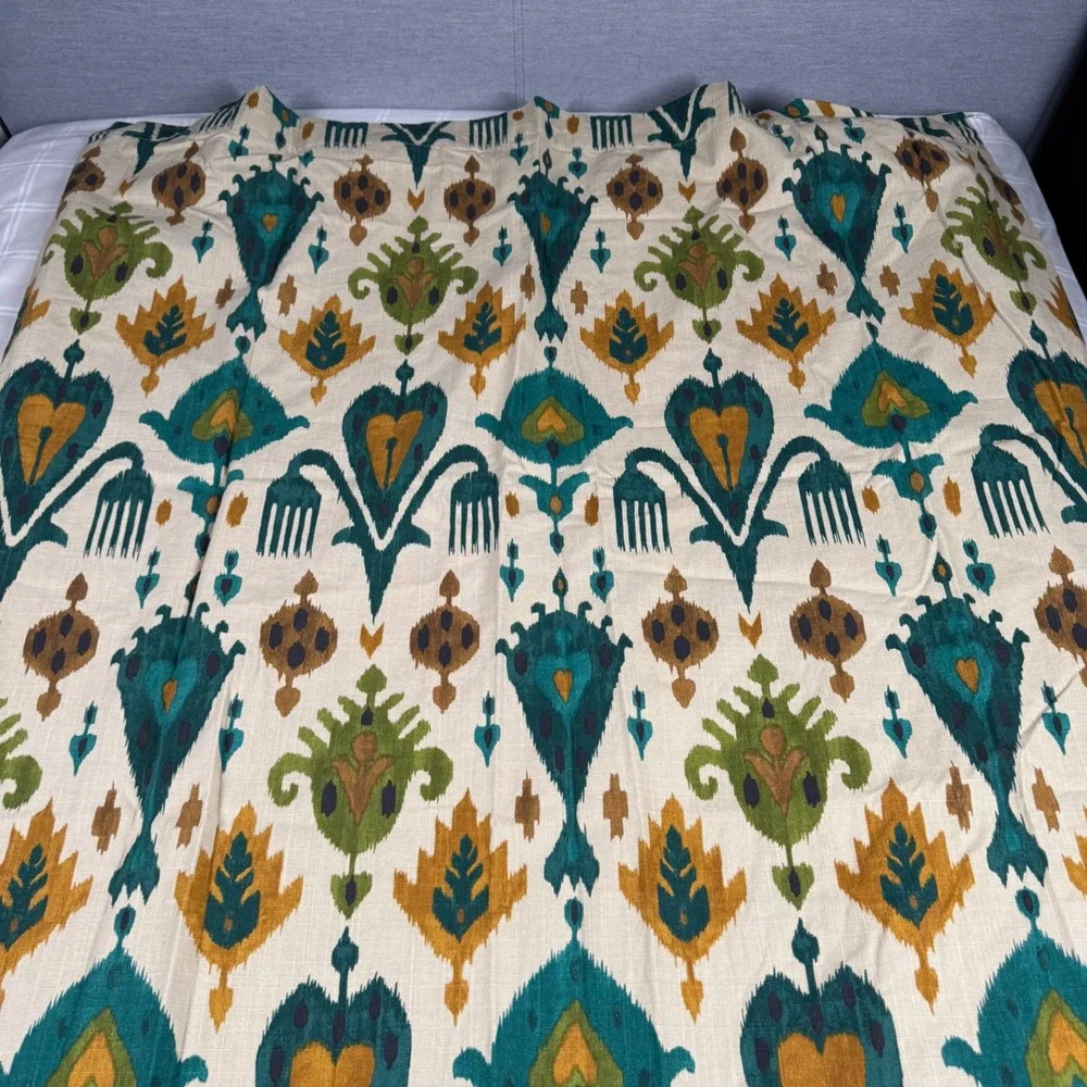 World Market Aberdeen Ikat Curtain Panels Pair Multi Color 48x80 Lined Cotton